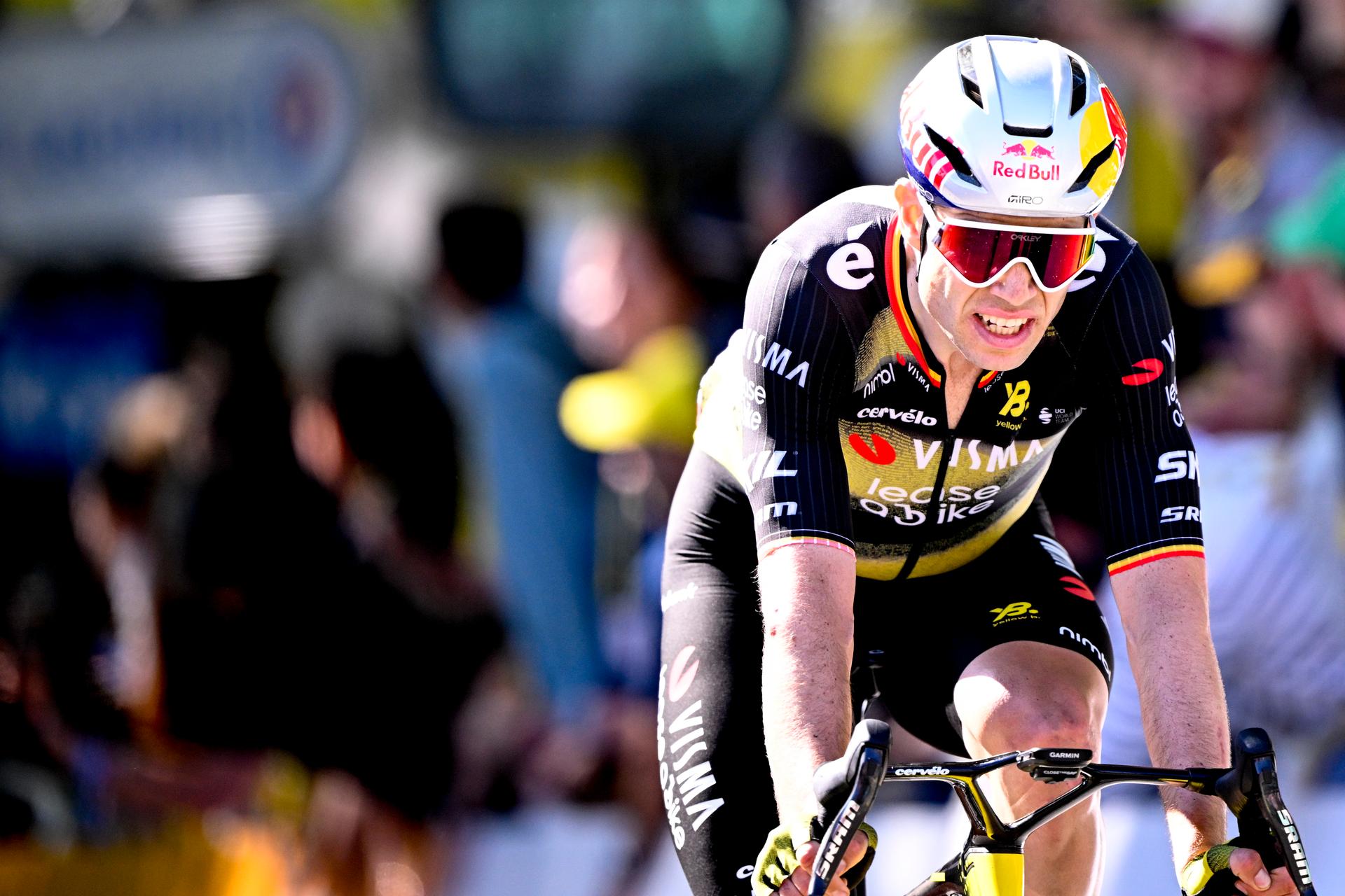 Belgian Wout van Aert of Team Visma-Lease a Bike pictured after the fourth stage of the 2025 Tour de France cycling, Amien Metropole - Rouen (173 km), on Tuesday 08 July 2025 in France. The 112th edition of the Tour de France starts on Saturday 5 July in Lille, France, and will finish in Paris, France on the 27th of July. BELGA PHOTO JASPER JACOBS