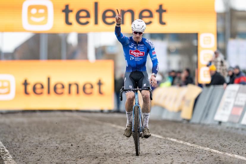 Belgian Niels Vandeputte crosses the finish line at the men elite race of the 'Noordzeecross' cyclocross cycling event in Middelkerke, the last race of the Superprestige competition on Saturday 07 February 2026. BELGA PHOTO DAVID PINTENS