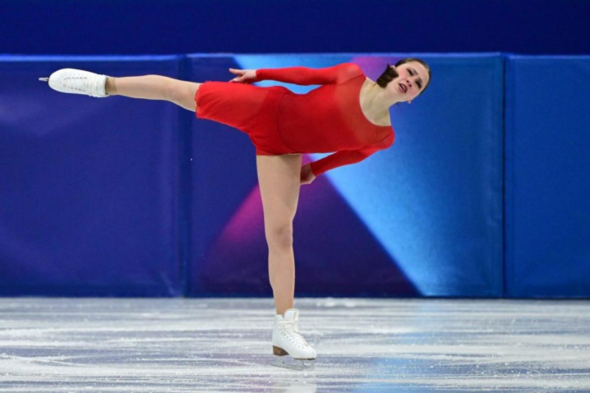 Belgium's Nina Pinzarrone competes in the figure skating women's single free skating final during the Milano Cortina 2026 Winter Olympic Games at Milano Ice Skating Arena in Milan on February 19, 2026.  Piero CRUCIATTI / AFP