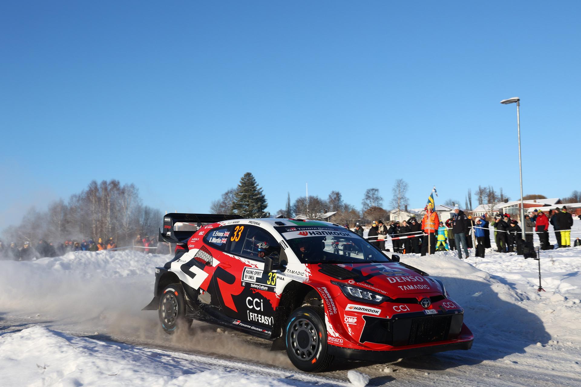 ATTENTION EDITORS - HAND OUT PICTURES - EDITORIAL USE ONLY - MANDATORY CREDIT: 'TOYOTA GAZOO RACING'  Hand out pictures released on Thursday 12 February 2026 by Eric Dupain shows Elfyn Evans during the Shakedown of the Rally of Sweden, stage 2 of WRC World Rally Championship, in Umea, Sweden.  *** Belga and Belga Editorial Board decline all responsibility regarding the content of this picture. *** PHOTO HAND OUT - TOYOTA GAZOO RACING/ MCKLEIN