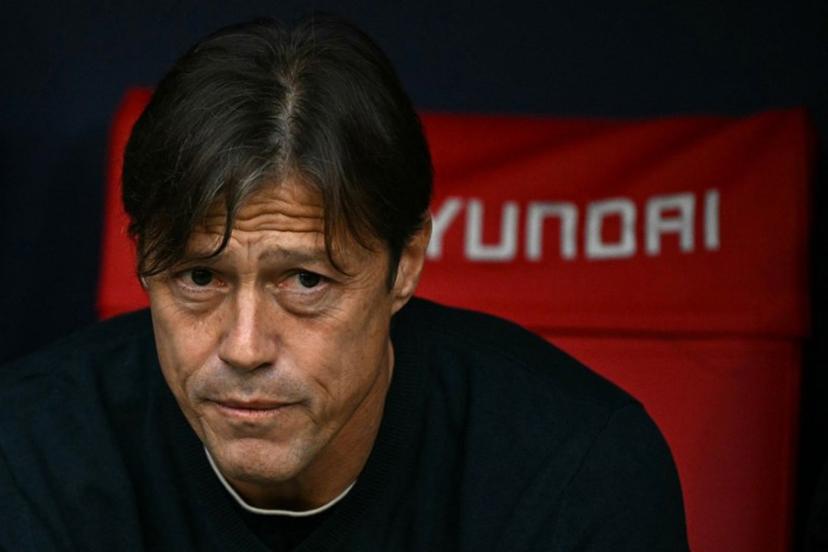 Sevilla's Argentine coach Matias Almeyda is seen before the Spanish League football match between Club Atletico de Madrid and Sevilla FC at Metropolitano Stadium in Madrid on November 1, 2025.  JAVIER SORIANO / AFP