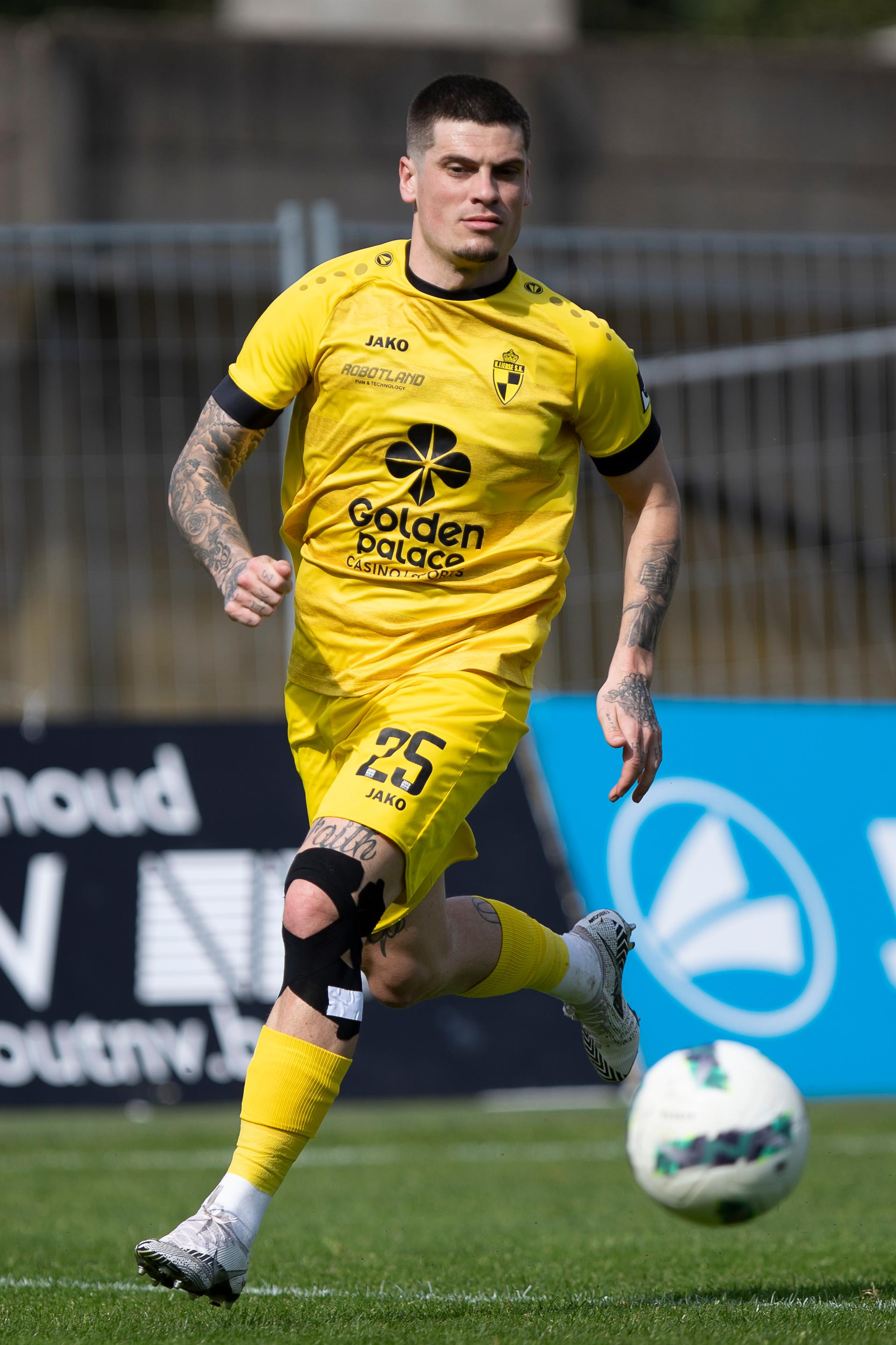 Lierse's Mickael Tirpan pictured during a soccer match between Lierse Kempenzonen and RSCA Futures, Saturday 13 April 2024 in Lier, on day 29/30 of the 2023-2024 'Challenger Pro League' second division of the Belgian championship. BELGA PHOTO KRISTOF VAN ACCOM