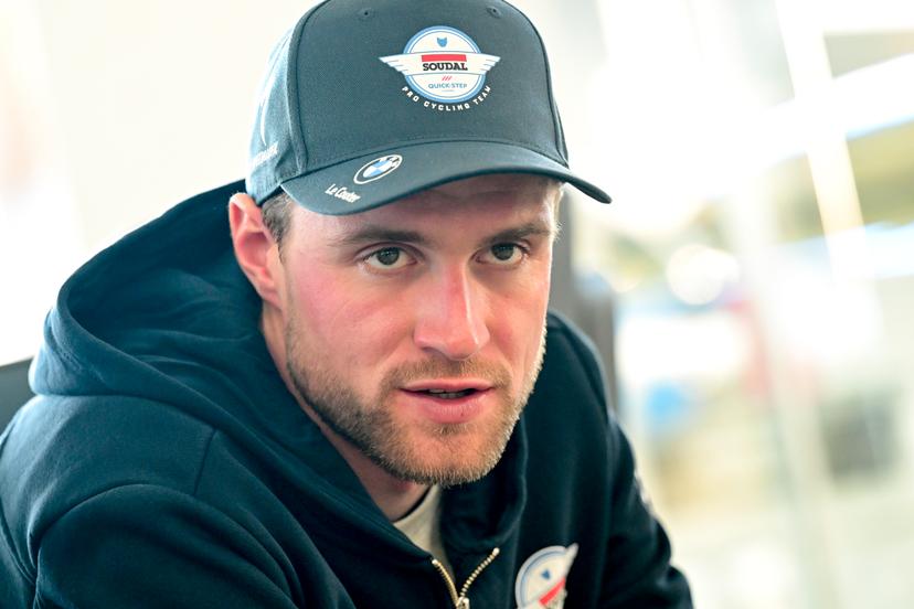 Belgian Laurenz Rex pictured during a press conference of the Soudal Quick-Step cycling team, to discuss this weekend's one-day cycling race Omloop Het Nieuwsblad, the opening race of the Flemish classic one day races season, Thursday 26 February 2026 in Deerlijk. BELGA PHOTO DIRK WAEM