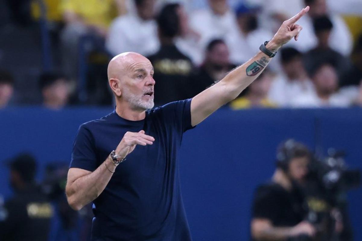 Nassr's Italian coach Stefano Pioli directs his players during the Saudi Pro League football match between Al-Nassr and Al-Ittihad at Al-Awwal Park in Riyadh on May 7, 2025.  Fayez NURELDINE / AFP
