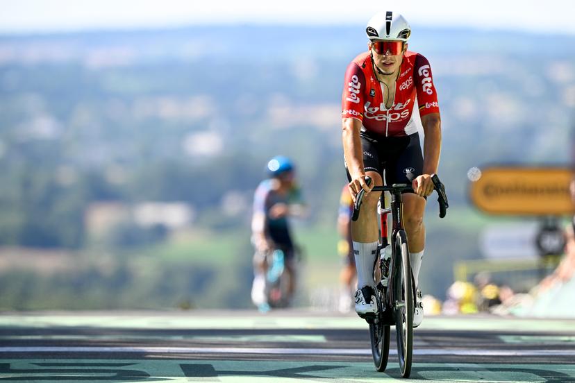Belgian Arnaud De Lie of Lotto Cycling Team pictured after stage six of the 2025 Tour de France cycling, from Bayeux to Vire Normandie (201 km), on Thursday 10 July 2025 in France. The 112th edition of the Tour de France starts on Saturday 5 July in Lille, France, and will finish in Paris, France on the 27th of July. BELGA PHOTO JASPER JACOBS