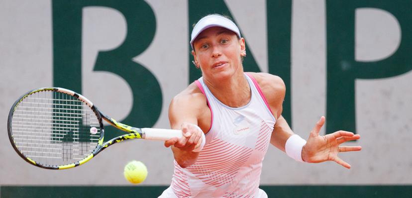 Belgian Yanina Wickmayer pictured in action during a doubles tennis match between Belgian-Romanian pair Wickmayer - Begu and US-Russian pair Melichar-Martinez - Samsonova, in the second round of the women's doubles at the Roland Garros Grand Slam tennis tournament, Saturday 31 May 2025 in Paris, France. The 2025 edition of Roland Garros takes place from May 24th to June 8th 2025. BELGA PHOTO BENOIT DOPPAGNE