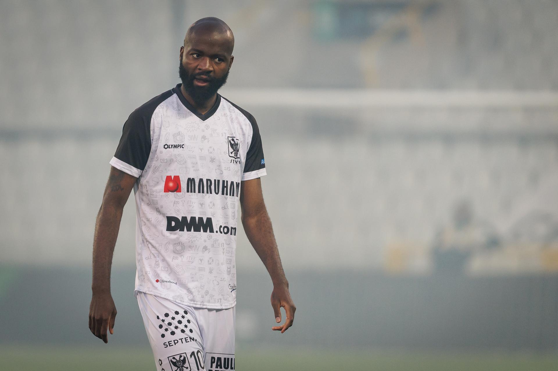 STVV's Didier Lamkel Ze pictured during a soccer match between Cercle Brugge and Sint-Truidense VV, Saturday 26 April 2025 in Brugge, on day 4 (out of 6) of the Relegation Play-offs of the 2024-2025 'Jupiler Pro League' first division of the Belgian championship. BELGA PHOTO KURT DESPLENTER