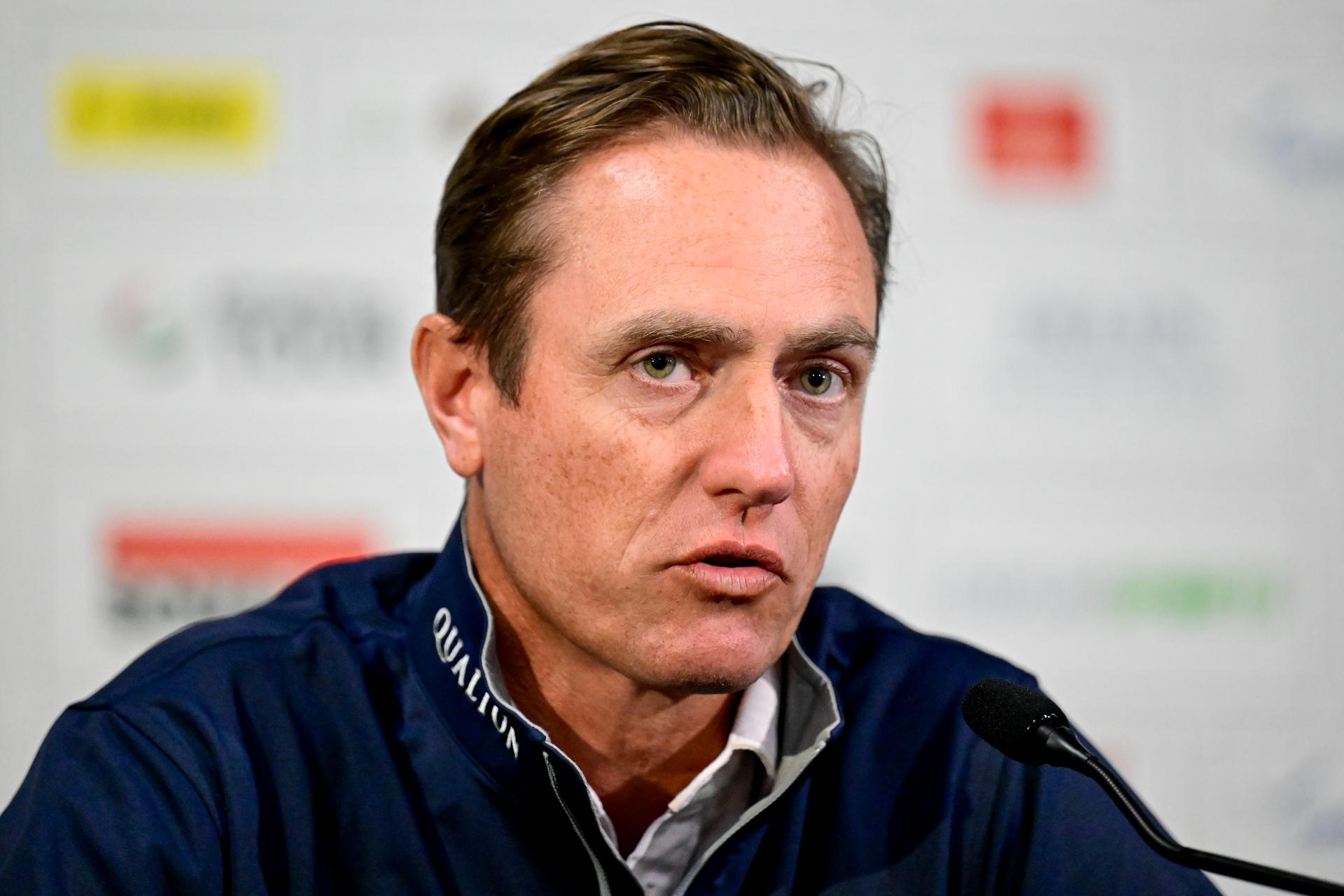 Belgian Nicolas Colsaerts pictured during a press conference regarding the 2024 Soudal Open DP World Tour golf tournament, in Schilde, Tuesday 21 May 2024. The 2024 Soudal Open take place from 23 to 26 May at the Rinkven Golf Club in Schilde. BELGA PHOTO DIRK WAEM