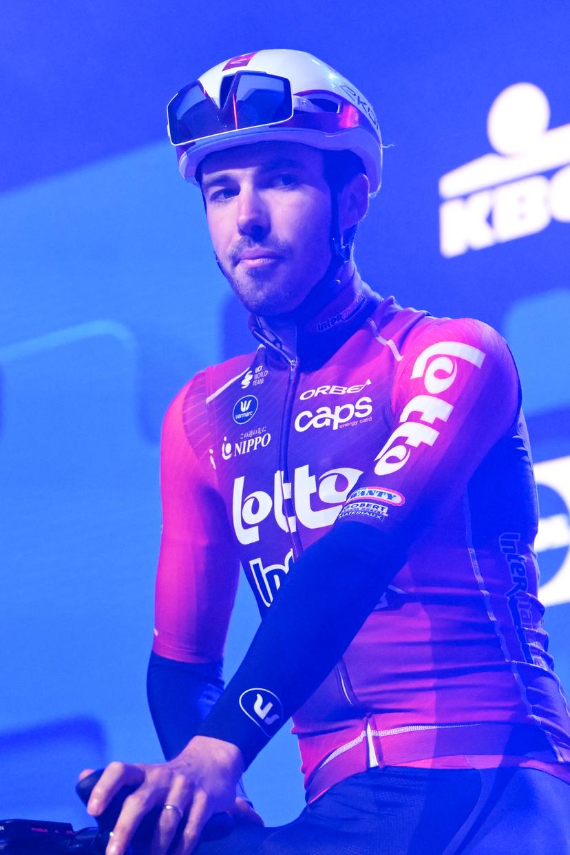 Belgium's Vito Braet of Lotto Intermarche pictured during the team presentation at the start of the 81st edition of the men's one-day cycling race Omloop Het Nieuwsblad (UCI World Tour), the opening race of the Flemish one-day classics season, 207,6 km from Gent to Ninove, Saturday 28 February 2026. BELGA PHOTO MAARTEN STRAETEMANS