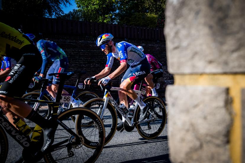 Belgian Jordi Meeus of Red Bull-BORA-hansgrohe pictured in action during the 'Ename Samyn Classic' one day cycling race, 203,8km from Quaregnon to Dour on Tuesday 03 March 2026. BELGA PHOTO JASPER JACOBS
