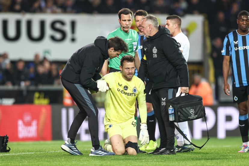 Club's goalkeeper Simon Mignolet pictured during a soccer match between Club Brugge and Royale Union Saint-Gilloise, Thursday 24 April 2025 in Brugge, on day 5 (out of 10) of the Champions' Play-offs of the 2024-2025 'Jupiler Pro League' first division of the Belgian championship. BELGA PHOTO BRUNO FAHY