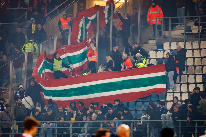 Medical treatment pictured in the stands before a soccer match between KAA Gent and Zulte Waregem, Friday 13 March 2026 in Gent, on day 29 of the 2025-2026 'Jupiler Pro League' first division of the Belgian championship. BELGA PHOTO KURT DESPLENTER