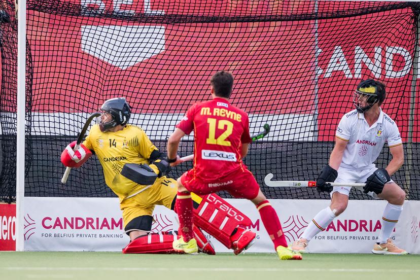 Belgium's Loic van Doren pictured in action during a hockey game between Belgian national team Red Lions and Spain, match 11/16 in the group stage of the 2025 Men's FIH Pro League, Tuesday 17 June 2025 in Antwerp. BELGA PHOTO JASPER JACOBS