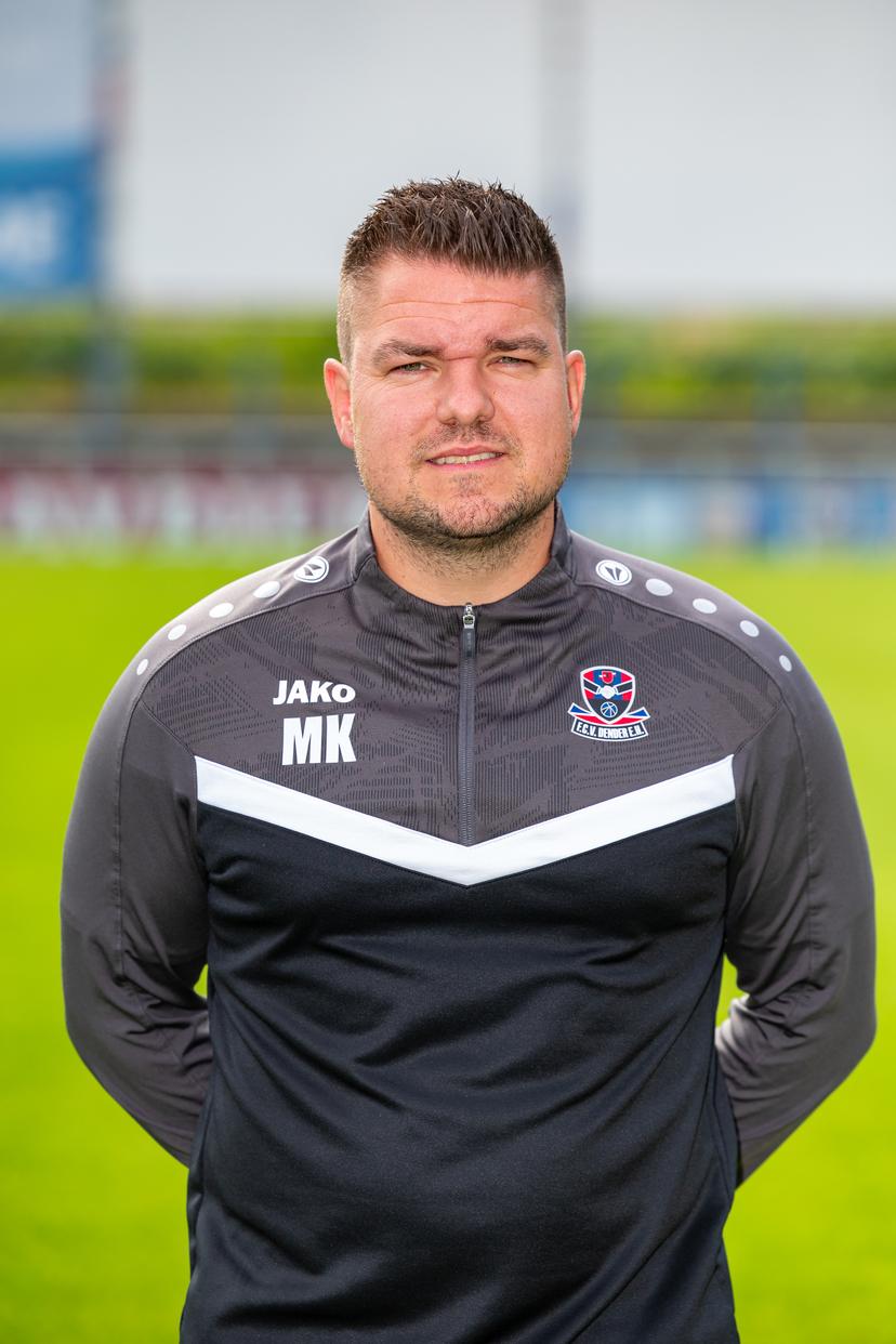 Dender's assistant coach Mario Kohnen poses for a portrait at the 2024-2025 season photoshoot of Belgian Jupiler Pro League team FCV Dender EH, Monday 15 July 2024 in Denderleeuw. BELGA PHOTO KURT DESPLENTER