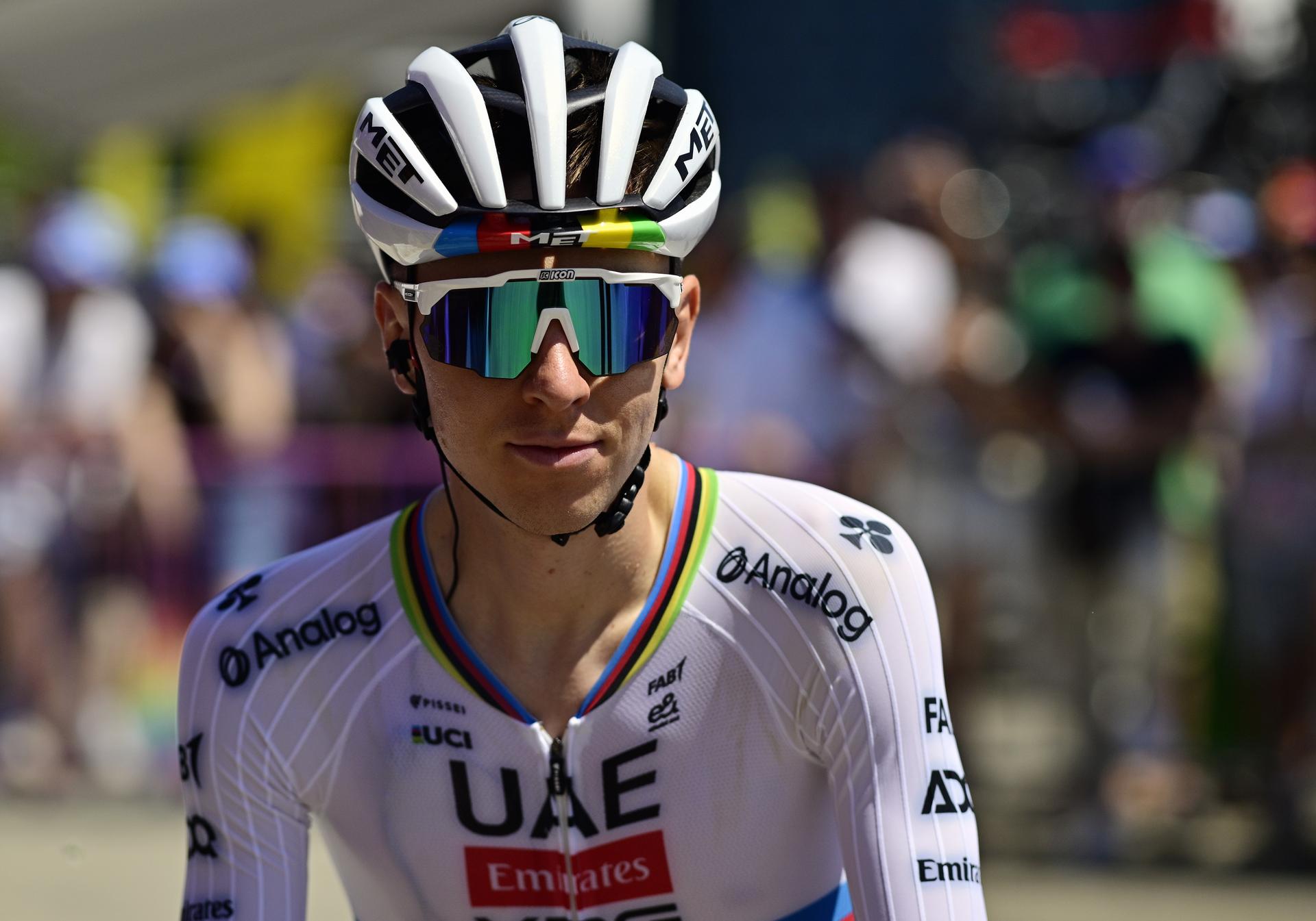 Slovenian Tadej Pogacar of UAE Team Emirates pictured at the start of stage 11 of the 2025 Tour de France cycling, from and to Toulouse (154km), on Wednesday 16 July 2025 in France. The 112th edition of the Tour de France starts on Saturday 5 July in Lille, France, and will finish in Paris, France on the 27th of July. BELGA PHOTO DIRK WAEM