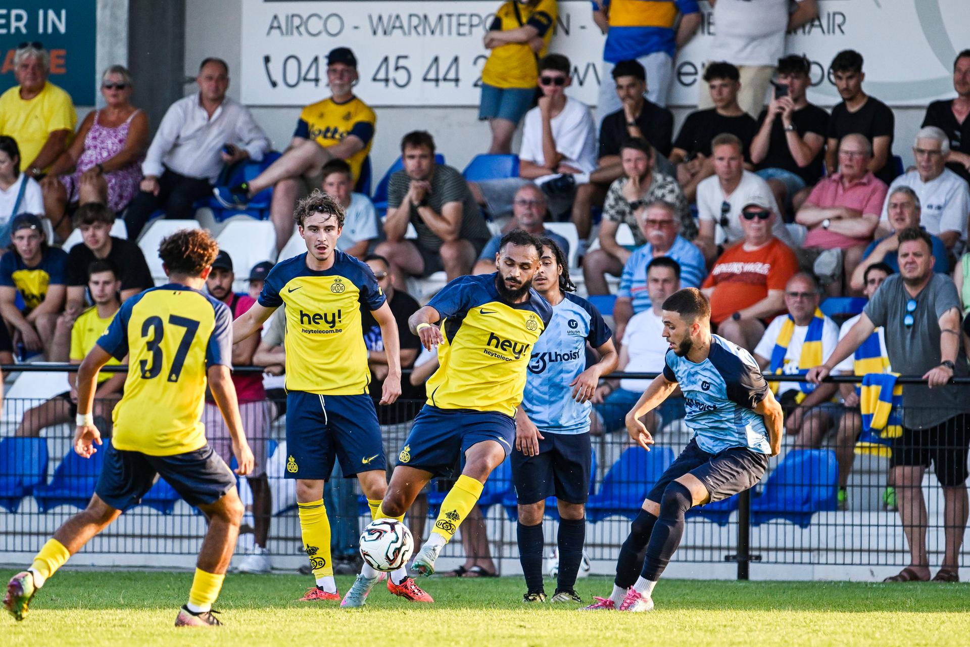 Union's Soufiane Boufal pictured in action during a friendly game between Union Saint-Gilloise and Union Rochefortoise, Tuesday 01 July 2025 in Nijlen, in preparation of the upcoming 2025-2026 season. BELGA PHOTO TOM GOYVAERTS