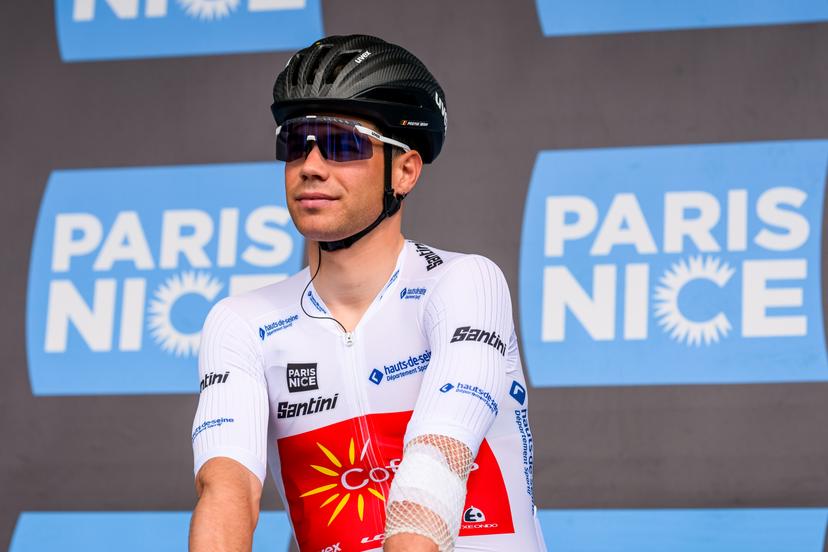 Belgian Milan Fretin of Cofidis pictured at the start of the second stage of 84th edition of the Paris-Nice cycling race, 187 km from Epone to Montargis, Monday 09 March 2026. BELGA PHOTO DAVID PINTENS