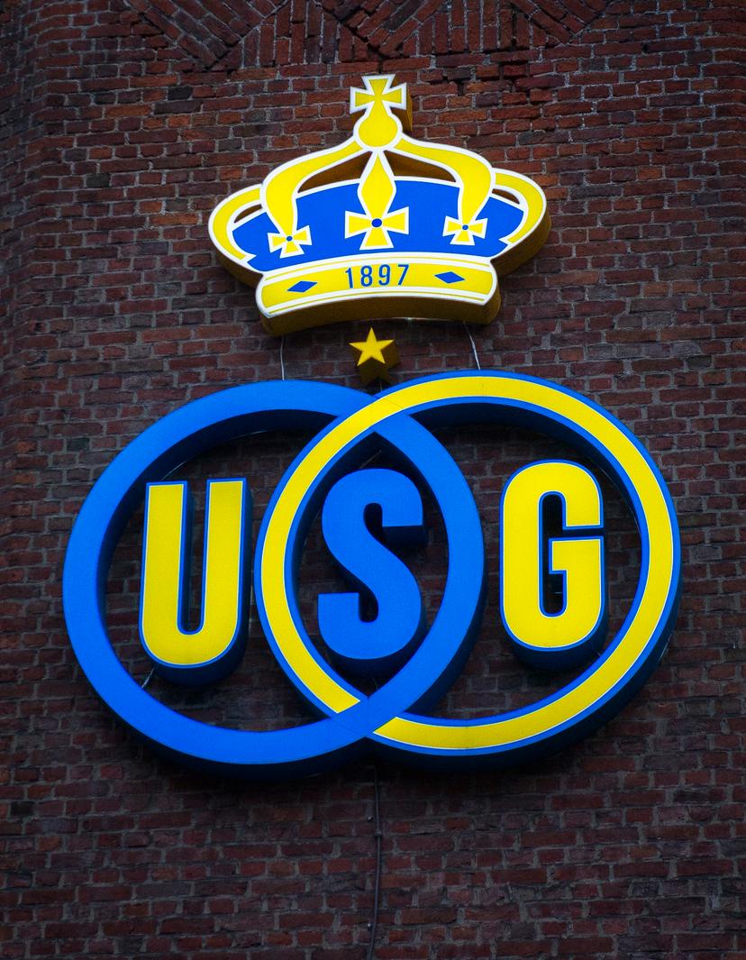 20160110 - BRUSSELS, BELGIUM: Illustration picture shows the logo of Union Saint Gilloise ahead of a friendly soccer game between second Division team Royale Union Saint-Gilloise and fourth division team RWDM Molenbeek, the derby of Brussels, Sunday 10 January 2016 in Brussels. BELGA PHOTO LAURIE DIEFFEMBACQ