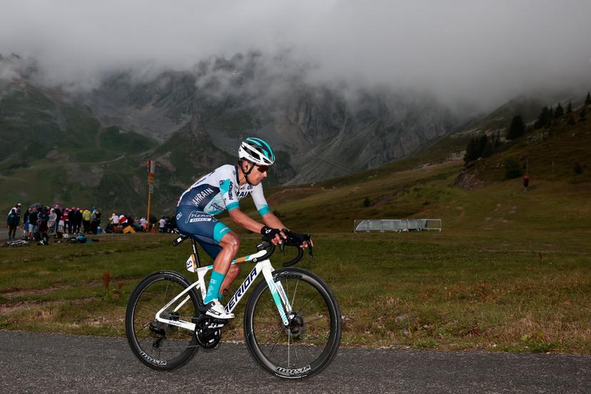 Colombian Santiago Buitrago of Bahrain-Victorious pictured in action during stage 18 of the 2025 Tour de France cycling race, from Vif to Courchevel Col de la Loze, on Thursday 24 July 2025 in France. The 112th edition of the Tour de France starts on Saturday 5 July in Lille, France, and will finish in Paris, France on the 27th of July.   BELGA PHOTO POOL LUCA BETTINI