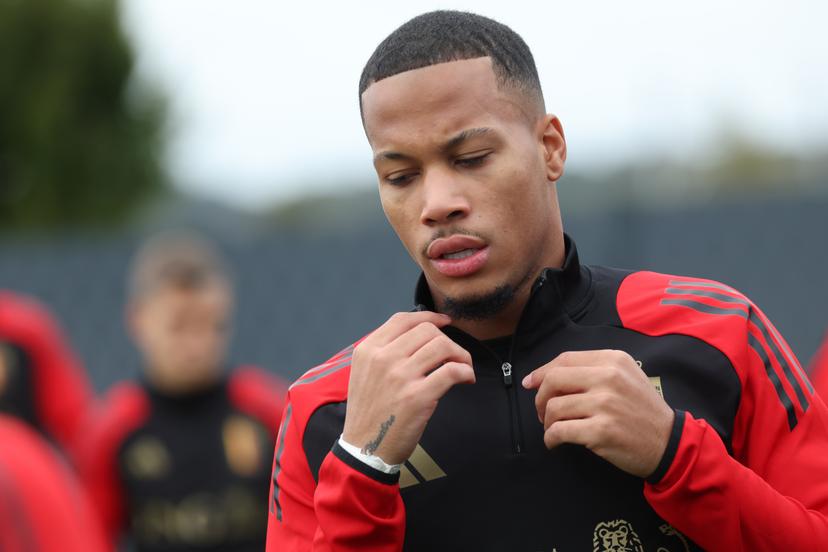 Belgium's Aster Vranckx pictured during a training session of the Belgian national soccer team Red Devils, at the Royal Belgian Football Association's training center, in Tubize, Wednesday 09 October 2024. The Red Devils are playing against Italy on Thursday, for the UEFA Nations League 2025. BELGA PHOTO VIRGINIE LEFOUR