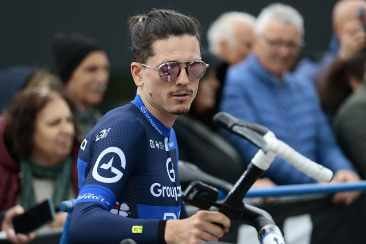 Groupama-FDJ's French rider David Gaudu is pictured before the 7th stage of the 108th Giro d'Italia cycling race 168kms from Castel di Sangro to Tagliacozzo on May 16, 2025.  Luca Bettini / AFP