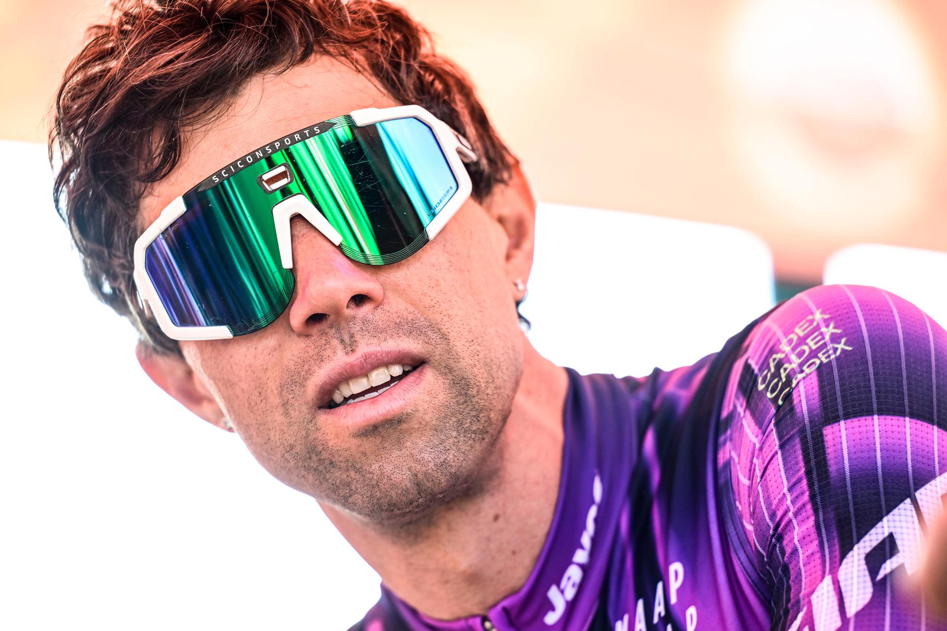 Australian Michael Matthews of Team Jayco AIUIa pictured at the start of the men elite 'Amstel Gold Race' one day cycling race, 255,9 km from Maastricht to Valkenburg, The Netherlands, Sunday 20 April 2025. BELGA PHOTO DIRK WAEM