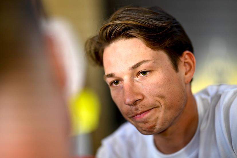 Belgian Jasper Philipsen of Alpecin-Deceuninck pictured during a press conference of the headliners of the Tour de France 2025 cycling race, Thursday 03 July 2025, in Lille, France. The 112th edition of the Tour de France starts on Saturday 5 July in Lille, France, and will finish in Paris, France on the 27th of July. BELGA PHOTO JASPER JACOBS