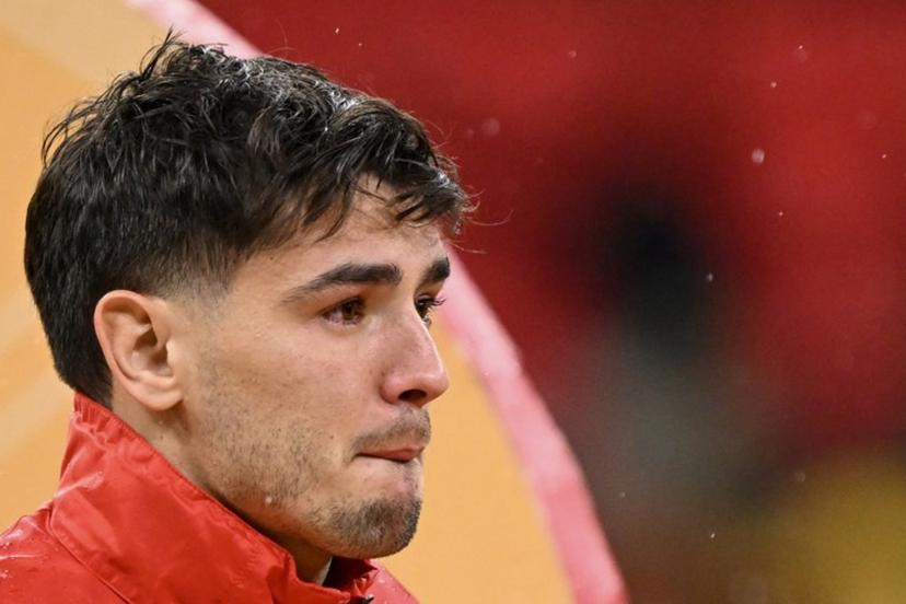 Morocco's forward #10 Brahim Diaz looks dejected after the Africa Cup of Nations (CAN) final football match between Senegal and Morocco at the Prince Moulay Abdellah Stadium in Rabat on January 18, 2026.   SEBASTIEN BOZON / AFP