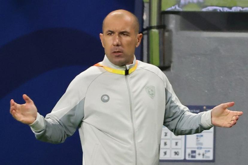 Hilal's coach Leonardo Jardim reacts during the 2021 FIFA Club World Cup football match between UAE's Al-Jazira and Saudi's Al-Hilal at Mohammed Bin Zayed stadium in Abu Dhabi on February 6, 2022.  Giuseppe CACACE / AFP
