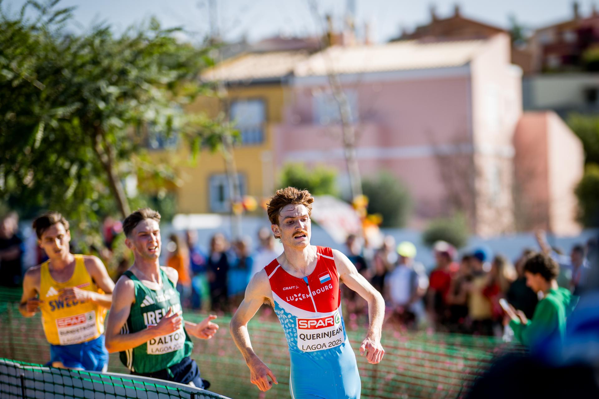 Luxembourg's Ruben Querinjean pictured in action during the Men Elite race at the 2025 SPAR European Cross Country Championships, in Lagoa, Portugal, Sunday 14 December 2025. BELGA PHOTO JASPER JACOBS