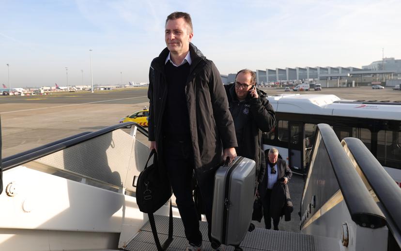 Anderlecht's COO/CCO Kenneth Bornauw pictured during the departure of Belgian soccer team RSC Anderlecht, traveling from Brussels Airport in Zaventem to Varna, Bulgaria on Wednesday 15 February 2023. Anderlecht is preparing tomorrow's game against Bulgarian PFC Ludogorets Razgrad in the first leg of the round of 16 of the UEFA Europa Conference League competition. BELGA PHOTO VIRGINIE LEFOUR