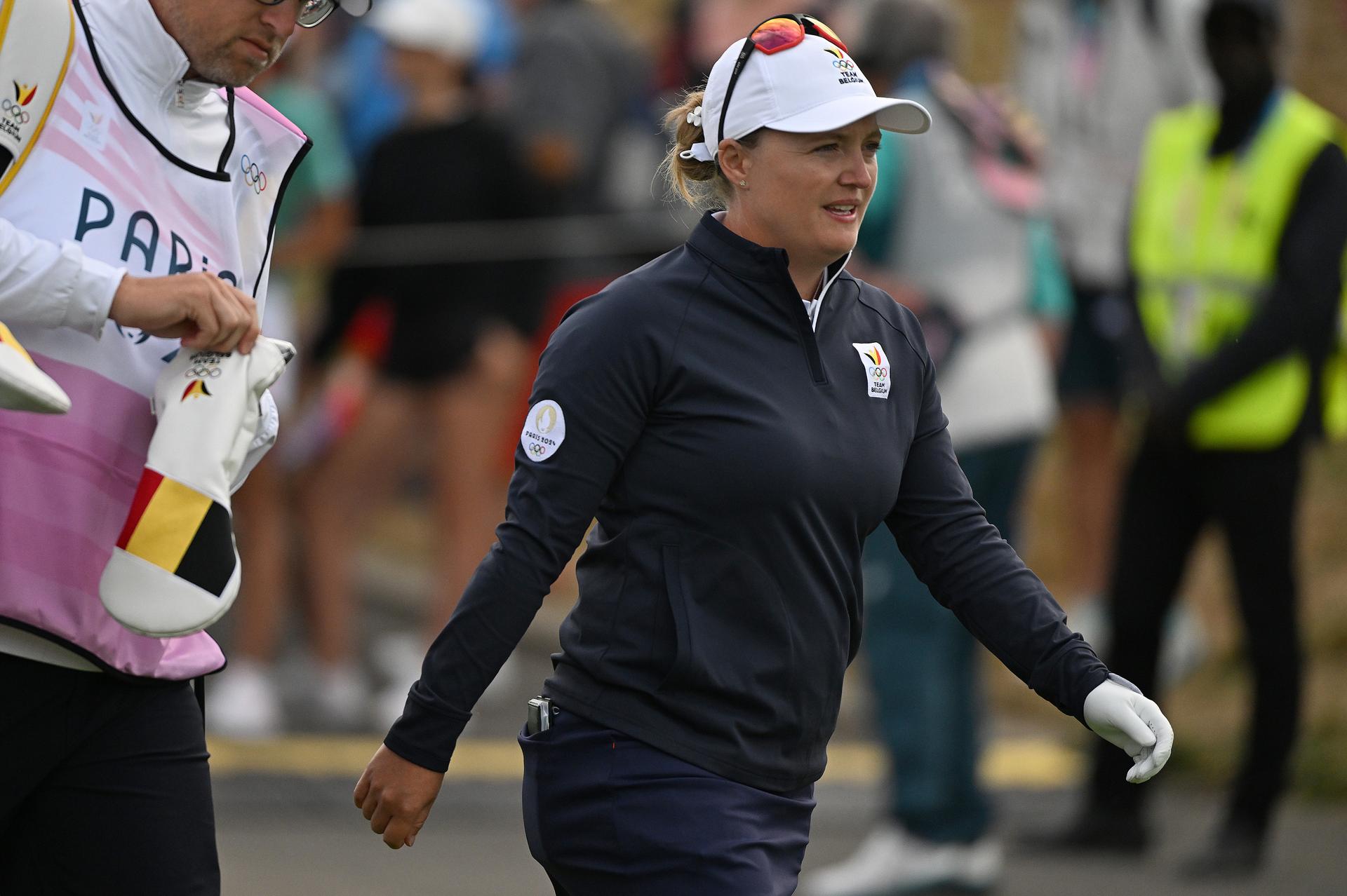 Belgium's Manon de Roey competes in Round 1 of the Women's Individual stroke play during the 2024 Paris Summer Olympics Golf Tournament, at Le Golf National course on August 7, 2024, Guyancourt, France. BELGA PHOTO ANTHONY BEHAR BENELUX ONLY
