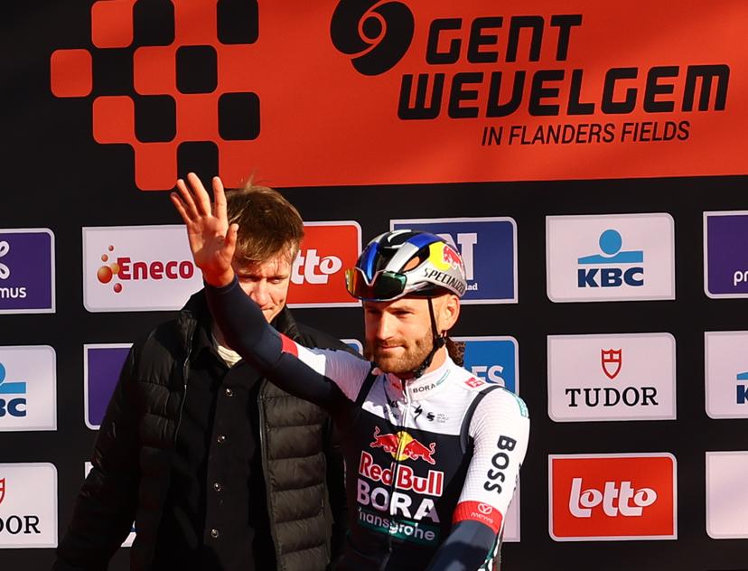 Belgian Jordi Meeus of RedBull-BORA-hansgrohe pictured at the start of the men elite 'Gent-Wevelgem - In Flanders Fields' one day cycling race, 250.3 km from Ieper to Wevelgem, Sunday 30 March 2025. BELGA PHOTO DAVID PINTENS