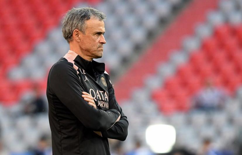 Paris Saint-Germain's Spanish headcoach Luis Enrique attends the MD-1 training session on the eve of the UEFA Champions League final football match between Inter Milan and Paris Saint-Germain (PSG) in Munich, southern Germany, on May 30, 2025.  Tobias SCHWARZ / AFP