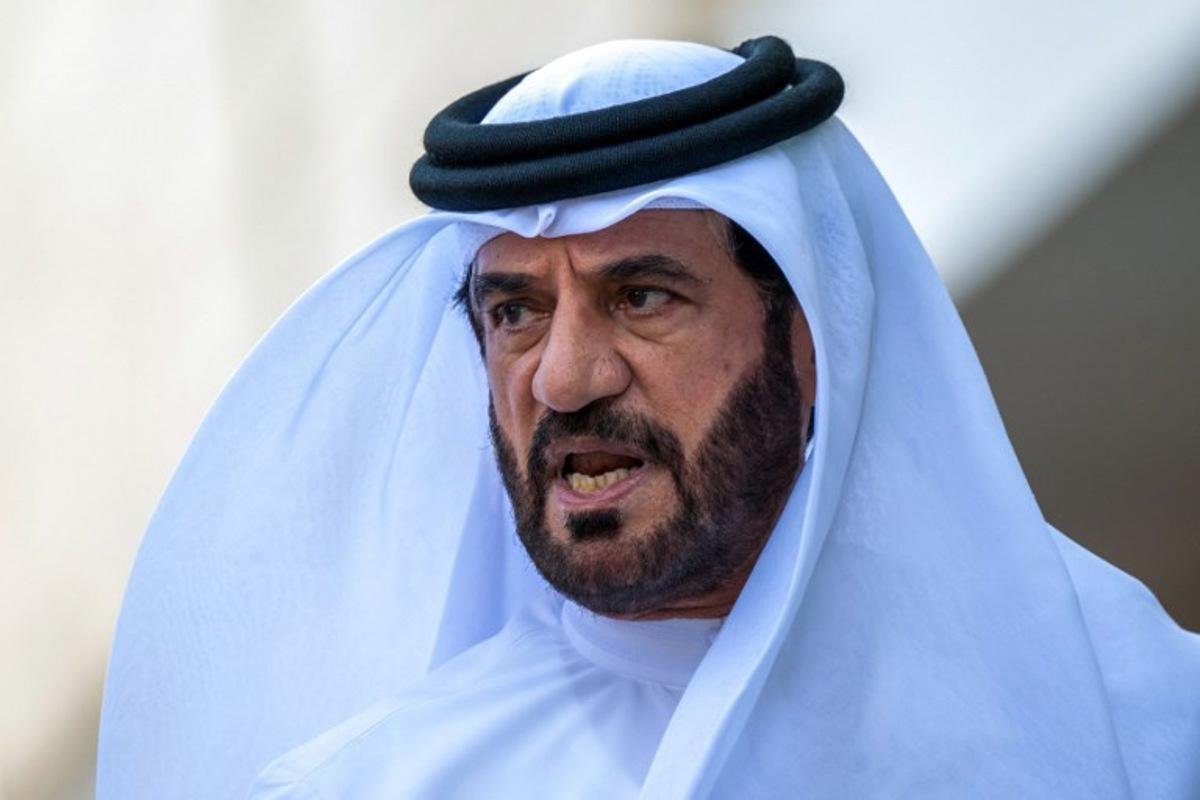 (FILES) FIA President Mohammed Ben Sulayem walks in the paddock ahead of the Formula One Qatar Grand Prix sprint race at the Lusail International Circuit in Lusail on November 29, 2025. The outgoing president of the International Automobile Federation (FIA), Mohammed Ben Sulayem, who has been at the helm of the governing body of motor sport since the end of 2021 and was the only candidate, was unsurprisingly re-elected on December 12, 2025, for a second term. Andrej ISAKOVIC / AFP