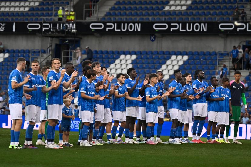 Genk's players pictured after the fanday of Belgian soccer team KRC Genk on Saturday 19 July 2025, in Genk. The team is preparing for the upcoming 2025-2026 first division season. BELGA PHOTO JOHAN EYCKENS
