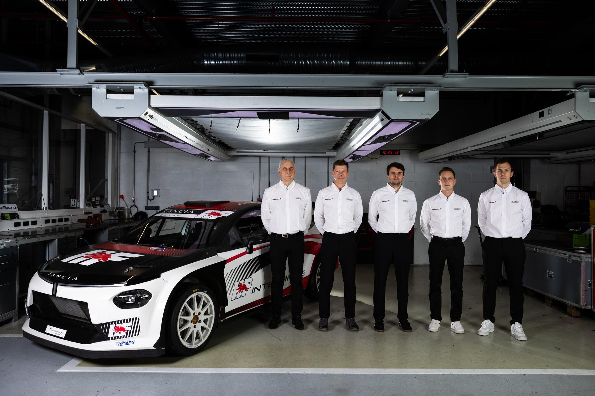 ATTENTION EDITORS - HAND OUT PICTURES - EDITORIAL USE ONLY - MANDATORY CREDIT 'LANCIA'  This handout picture, distributed by Eric Dupain, shows  Yohan Rossel and Nikolay Gryazin during the presentation of the Lancia team for the 2026 WRC2 season, on Friday 12 December 2025.  PHOTO HANDOUT LANCIA/ Germain Hazard / DPPI  *** Belga and Belga Editorial Board decline all responsibility regarding the content of this picture. ***