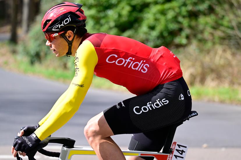 Belgian Milan Fretin of Cofidis pictured in action during the 'Classic Brugge-De Panne' men's elite one-day cycling race, 195,6 km from Brugge to De Panne, Wednesday 26 March 2025. BELGA PHOTO DIRK WAEM