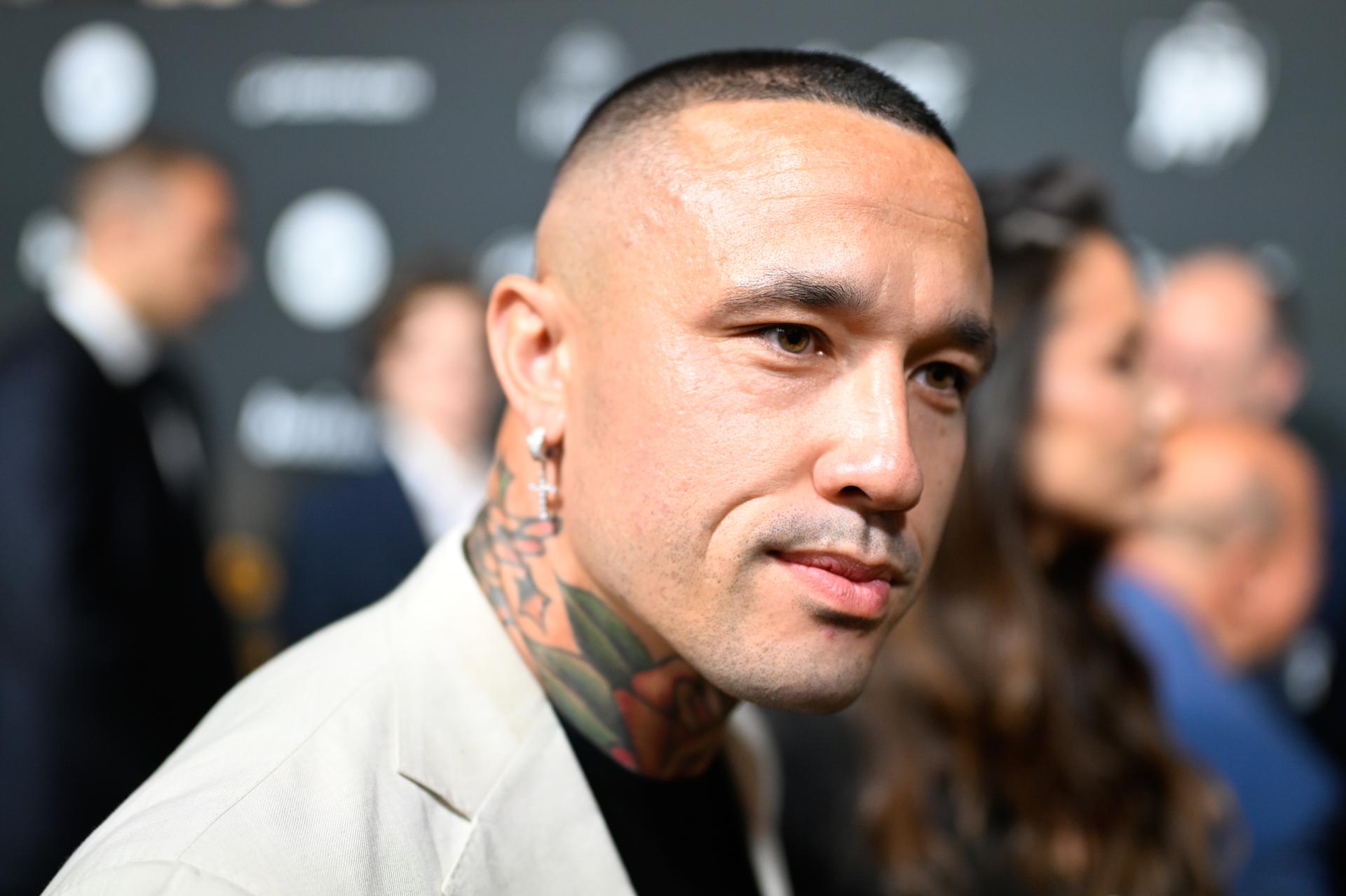 Lokeren's Radja Nainggolan pictured during the Pro League Awards 2025, for the best players in the 1st and 2nd divisions of the 2024_2025 Belgian soccer championships, Monday 26 May 2025 in Antwerp. BELGA PHOTO JASPER JACOBS