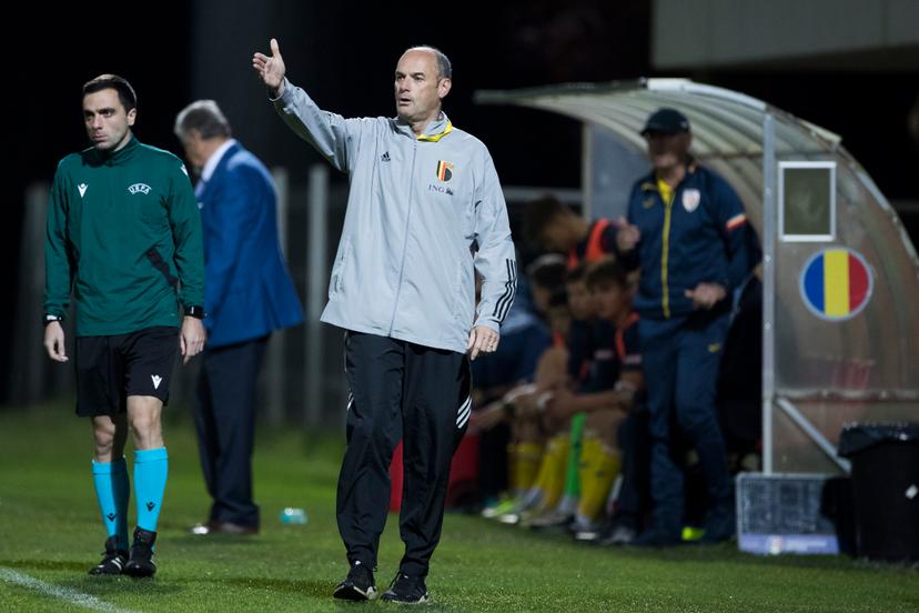 Belgium's head coach Bob Browaeys   a soccer game between Romania U17 and Belgium U17, Saturday 29 October 2022 in Buftea, Romania, match 2/3 in the qualifications for the 2023 European Championships. BELGA PHOTO NIKOLA KRSTIC