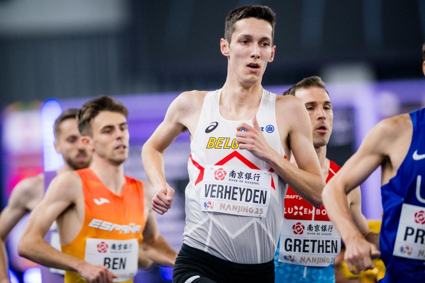 Belgian Ruben Verheyden pictured in action during the 1500m race, at the the World Athletics Indoor Championships, in Nanjing, China, Friday 21 March 2025. The championships take place from 21 to 23 March. BELGA PHOTO JASPER JACOBS