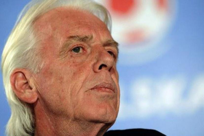 Ducth coach of the Polish national football team Leo Beenhakker attends a press conference on June 13, 2008 in Bad Waltersdorf.  Poland's veteran Dutch coach Leo Beenhakker said on Thursday that the injury-time penalty awarded against his side which gave Austria a 1-1 draw in their Euro 2008 Group B clash was totally unjustified. AFP PHOTO / JANEK SKARZYNSKI