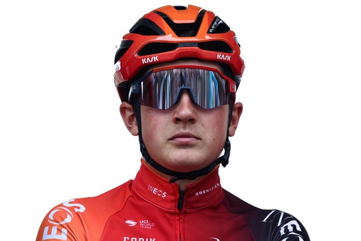 Ineos Grenadiers team's US rider Andrew August looks on at the start of the 121st edition of the Paris-Roubaix one-day classic cycling race, 260km between Compiegne and Roubaix, in Compiegne, northern France, on April 7, 2024.  Anne-Christine POUJOULAT / AFP