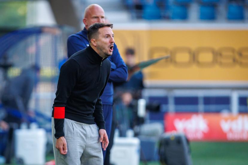 Gent's interim head coach Danijel Milicevic pictured during a soccer match between KAA Gent and KRC Genk, Sunday 18 May 2025 in Gent, on day 9 (out of 10) of the Champions' Play-offs of the 2024-2025 'Jupiler Pro League' first division of the Belgian championship. BELGA PHOTO KURT DESPLENTER