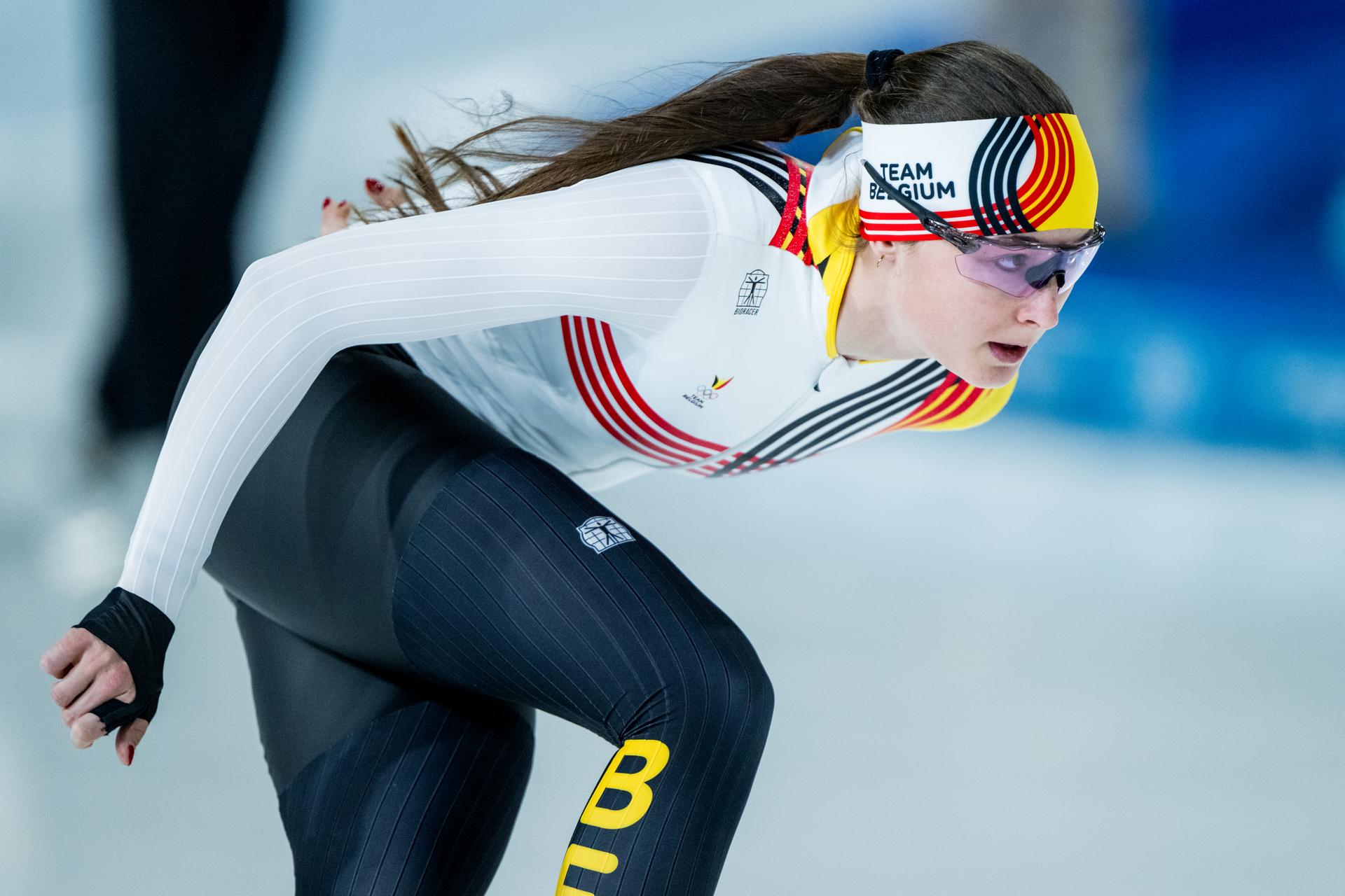 Belgian Fran Vanhoutte pictured in action during a training session in preparation of the Milano Cortina 2026 Olympic Winter Games, on Tuesday 03 February 2026 in Milan, Italy. The Winter Olympics take place from 6 to 22 February 2026 in Italy. BELGA PHOTO JASPER JACOBS