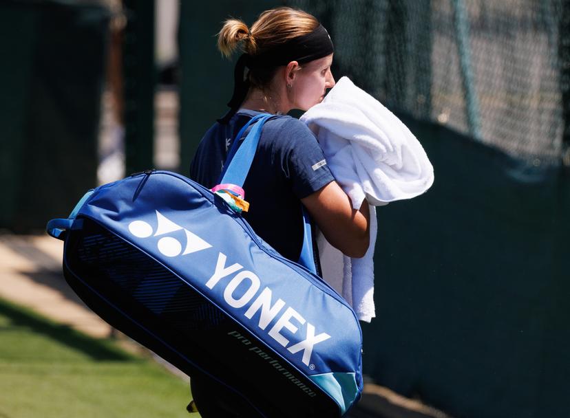 Belgian Greet Minnen pictured during a training session the 2025 Wimbledon grand slam tennis tournament at the All England Tennis Club, in south-west London, Britain, Friday 27 June 2025. BELGA PHOTO BENOIT DOPPAGNE