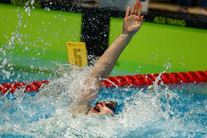 Belgian swimmer Roos Vanotterdijk pictured in action during the 50m backstroke race during the Open Belgian Swimming Championships 2025 (25-27/04), in Antwerp, on Friday 25 April 2025. BELGA PHOTO DAVID PINTENS