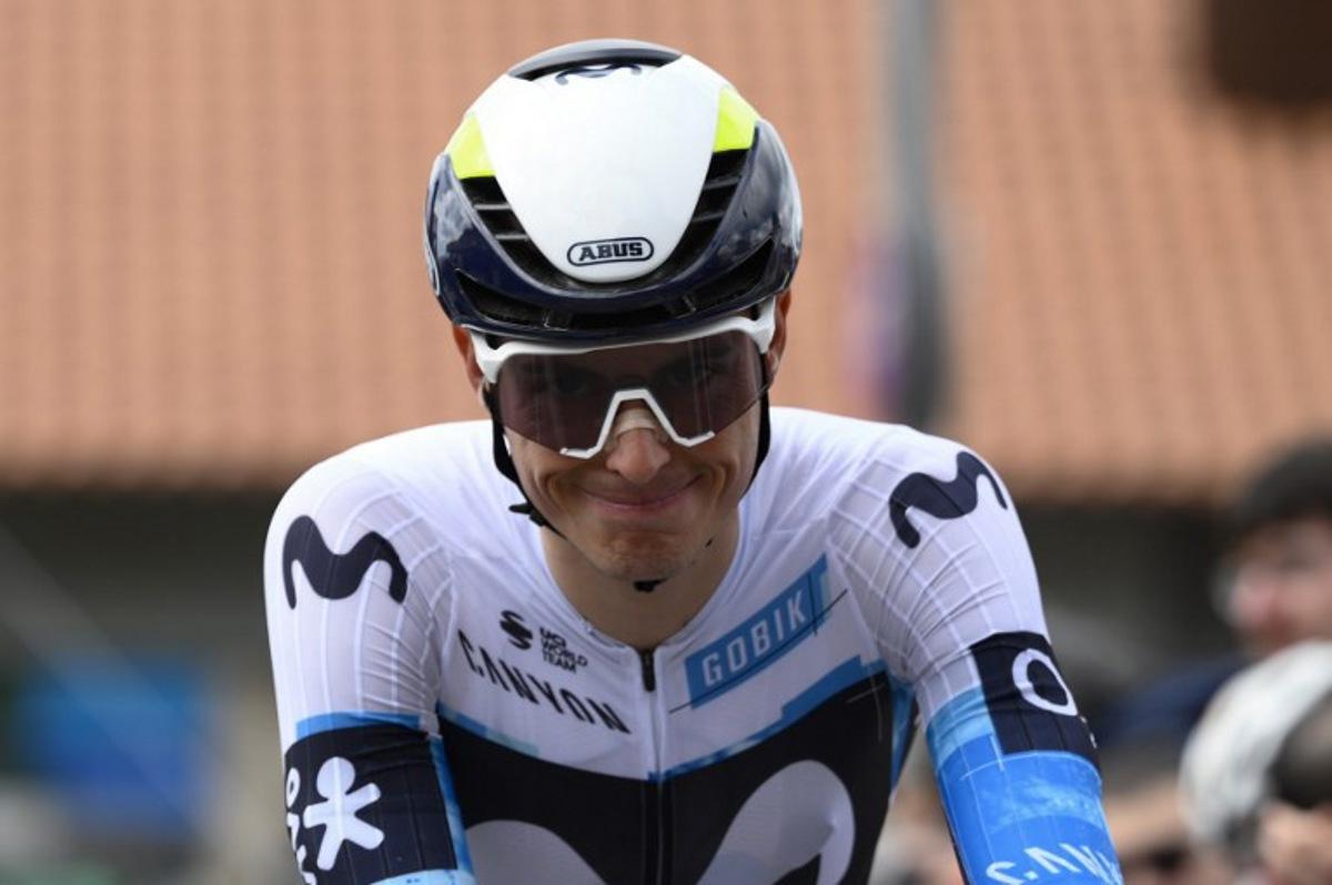 Team Movistar's Enric Mas is pictured prior the first stage of the 2025 Volta a Catalonya cycling tour of Catalonya, a 178,3 km loop starting and finishing in Sant Feliu de Guixols, on March 24, 2025.  Josep LAGO / AFP