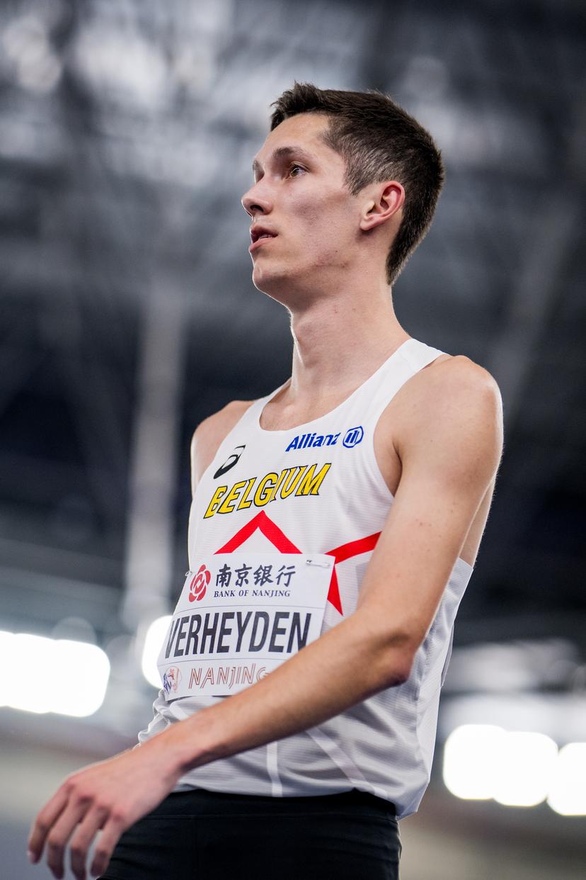 Belgian Ruben Verheyden pictured after the 1500m race, at the the World Athletics Indoor Championships, in Nanjing, China, Friday 21 March 2025. The championships take place from 21 to 23 March. BELGA PHOTO JASPER JACOBS