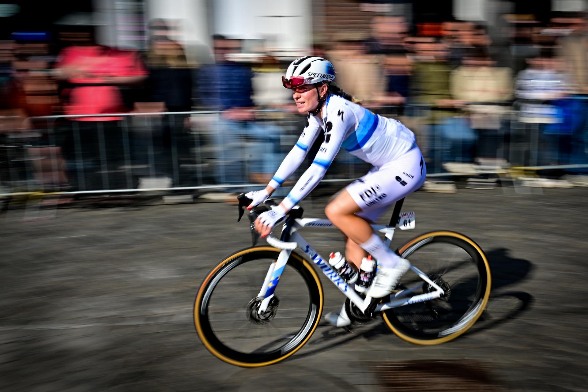 Dutch Demi Vollering of FDJ United-SUEZ pictured at the start of the women elite 'Amstel Gold Race' one day cycling race, 257,4 km from Maastricht to Valkenburg, The Netherlands, Sunday 19 April 2026. BELGA PHOTO DIRK WAEM